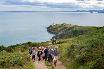 Coastal Hike- pic by Howth Adventures people walking the cliff of Howth