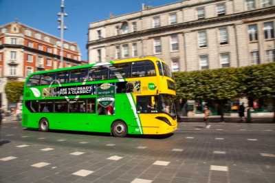 Welcome College Football Fans dublin bus with nfl match college football