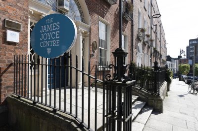 The Outside of James Joyce Centre  the james joyce centre blue sigjn
